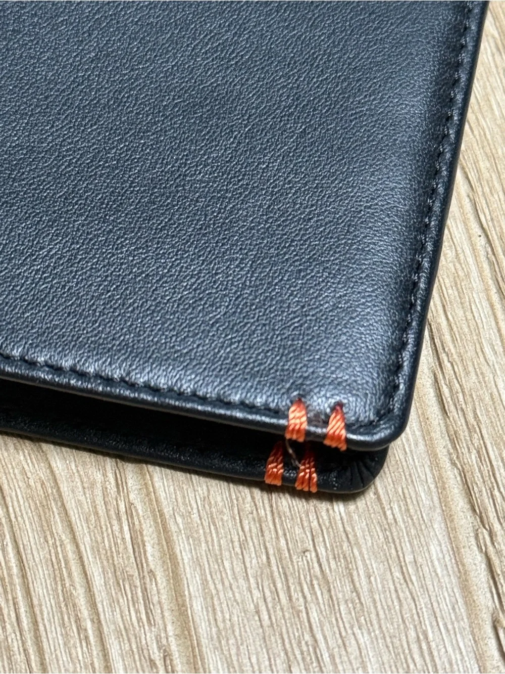 LODIS Black & Coral Leather Bi-Fold Wallet